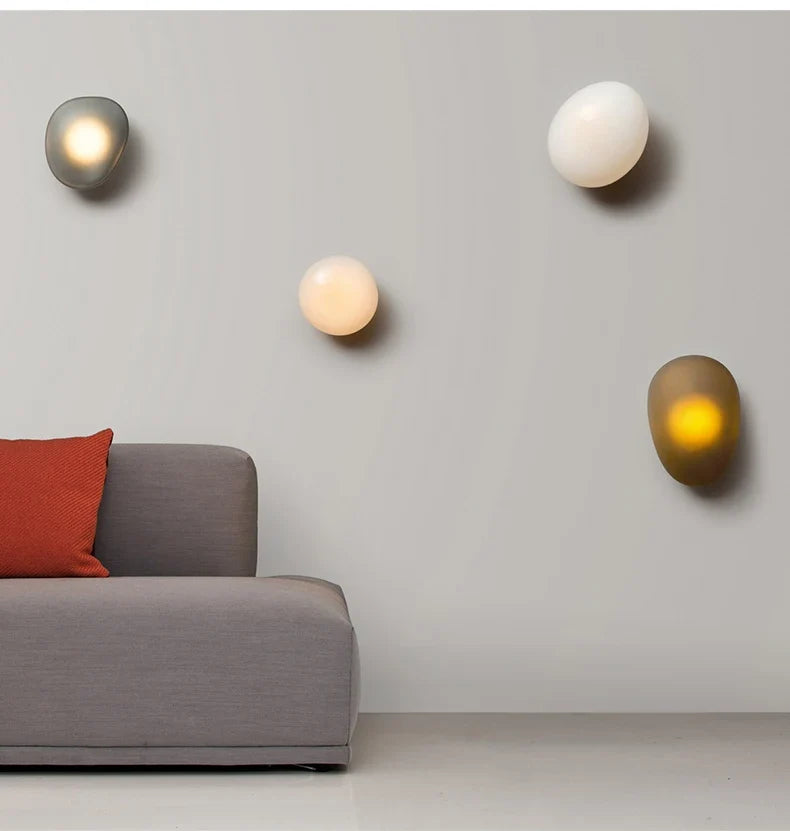 Nordic Pebble Wall Lamp – Creative Designer Shape Sconce for Studies, Bedrooms and Living Rooms with Modern Decorative Ambient Lighting