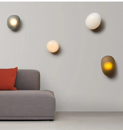 Nordic Pebble Wall Lamp – Creative Designer Shape Sconce for Studies, Bedrooms and Living Rooms with Modern Decorative Ambient Lighting