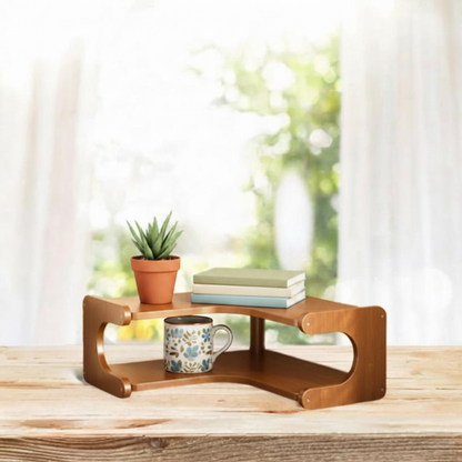 Desktop Corner Shelf Organizer – Multifunctional Display Rack for Water Cups, Office Supplies, Collectibles and Home Storage