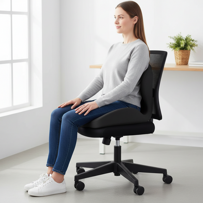 Ergonomic Memory Foam Lumbar Cushion – Pressure-Relief Back Support Pad for Office Chairs, Long Sitting, Posture Comfort and Everyday Seat Support
