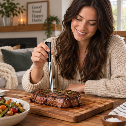 Wireless Bluetooth Meat Thermometer – Precision BBQ Temperature Gauge with Long and Short Probes for Beef, Grilling, Roasting and Everyday Cooking