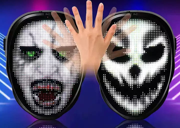 Gesture-Sensing LED Face Display – Interactive Light-Up Face-Changing Device with Hands-Free Controls for Parties, Costumes, Events and Creative Entertainment