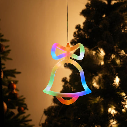 Battery-Powered Window Wall Lights – Snowflake, Stocking & Bell Designs with Suction Cups for Holiday Decor, Ramadan Ambience, and Festive Home Styling