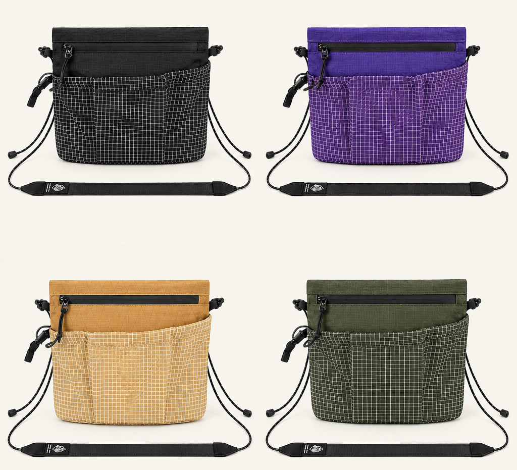 Waterproof X-Pac Crossbody Bag – Lightweight Ripstop Nylon Sling Pouch with Adjustable Strap for Travel, Hiking and Everyday Carry