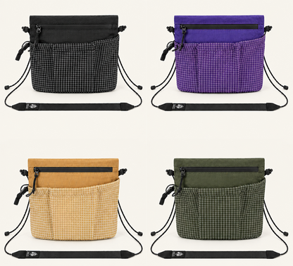 Waterproof X-Pac Crossbody Bag – Lightweight Ripstop Nylon Sling Pouch with Adjustable Strap for Travel, Hiking and Everyday Carry