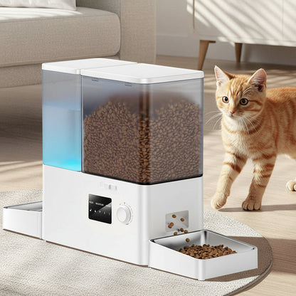 Smart Automatic Pet Feeder Set – 8.5L WiFi APP Food Dispenser with 5L Feeding Storage and 3.5L Gravity Water Drinker