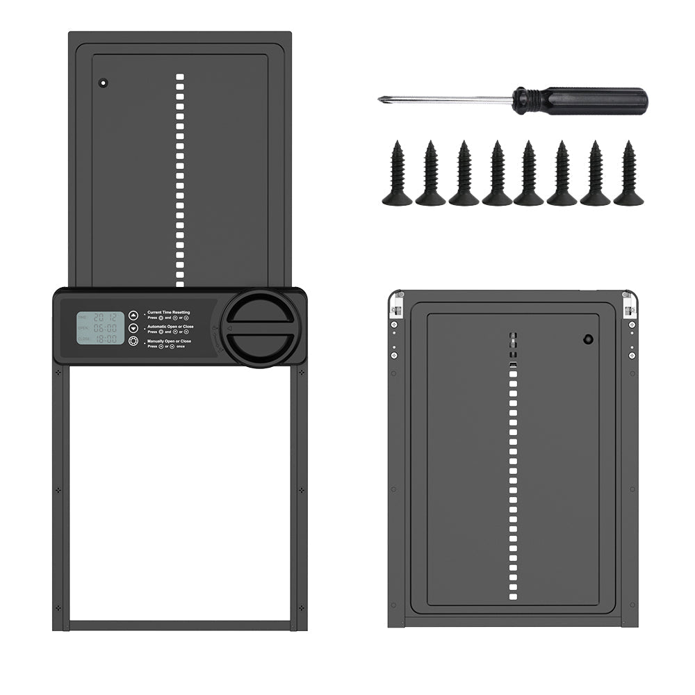 Smart Aluminum Alloy Automatic Chicken Coop Door – Hen Flap with Timer & Manual Mode, Anti-Clamp Design for Poultry Safety
