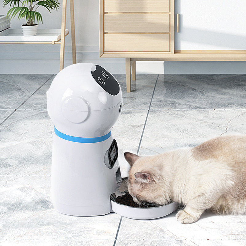 Automatic Robot Pet Feeder – 3.5L Smart Food Dispenser for Cats and Dogs with Convenient Scheduled Feeding and Large-Capacity Meal Storage