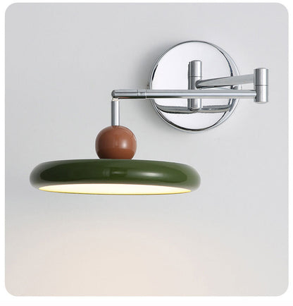 French Cream Swing Arm Wall Lamp – Adjustable LED Reading Sconce for Bedrooms, Studies, Bedside Areas and Modern Minimalist Home Decor