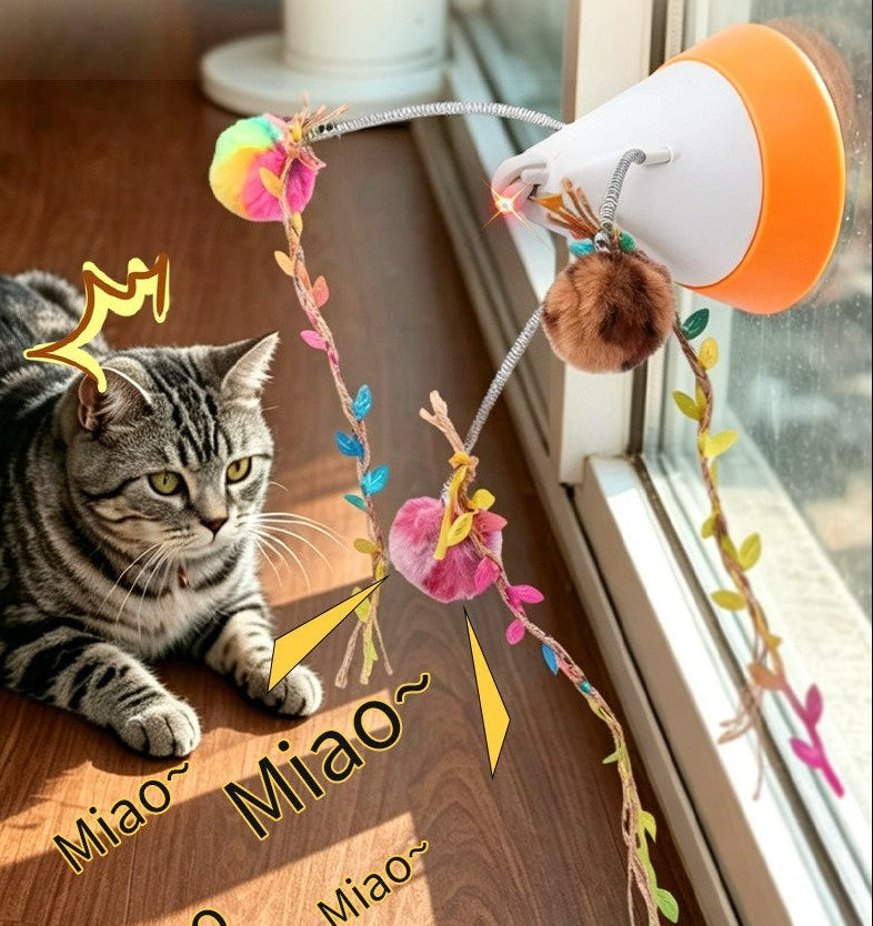 Interactive Cat Toy – 360° Rotating Laser and Simulated Meow Sound with Multiple Play Modes for Exercise, Stimulation and Indoor Entertainment