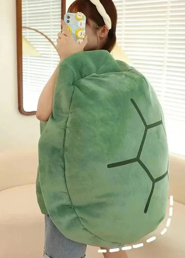 Turtle Shell Plush Pillow – Wearable Tortoise Back Cushion for Kids, Naps, Dress Up, Bedroom Decor and Cozy Relaxation