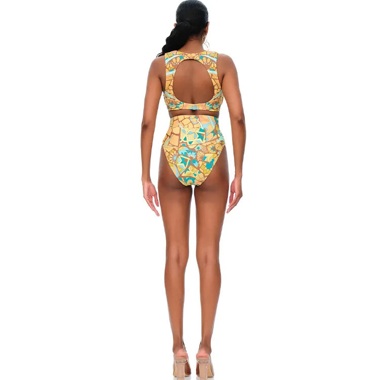 Tassel Print Bikini Set – Elegant Women’s High-End Swimsuit with Cross-Border Detailing, Stylish and Fashionable Summer Swimwear