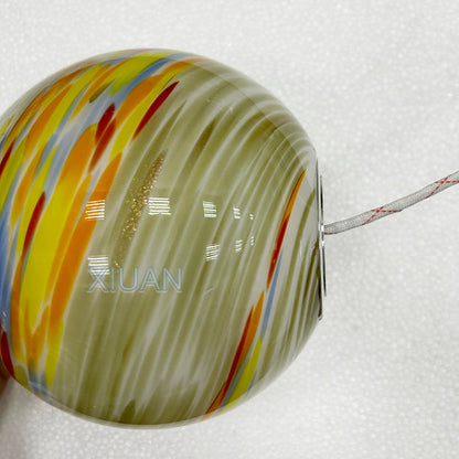 Stained Glass Globe Wall Lamp – Concealed-Base Round Ball Sconce for Bedrooms, Bedside Areas, Living Rooms and Warm Artistic Ambience