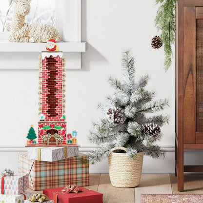 Farmhouse Christmas Advent Calendar – Rustic Holiday Countdown Decoration for Living Room Displays