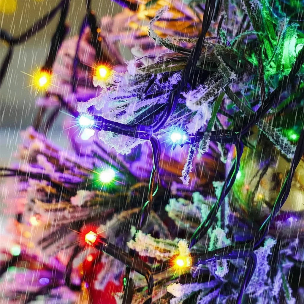 LED Waterfall Christmas Lights – Hanging Garland String Lights for Trees, Gardens, Patios and Holiday Displays