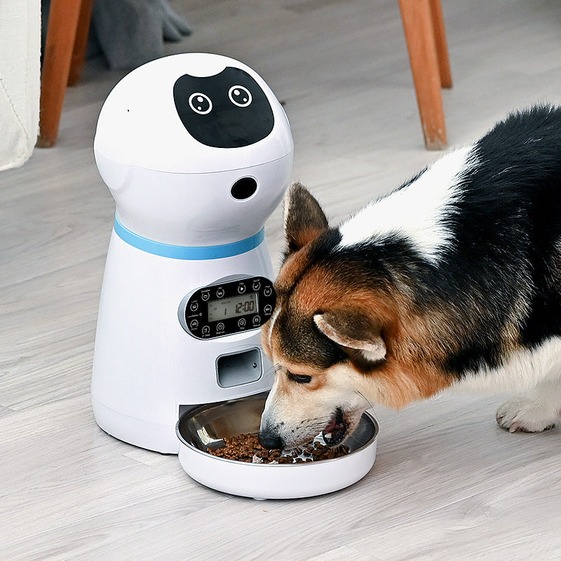 Automatic Robot Pet Feeder – 3.5L Smart Food Dispenser for Cats and Dogs with Convenient Scheduled Feeding and Large-Capacity Meal Storage