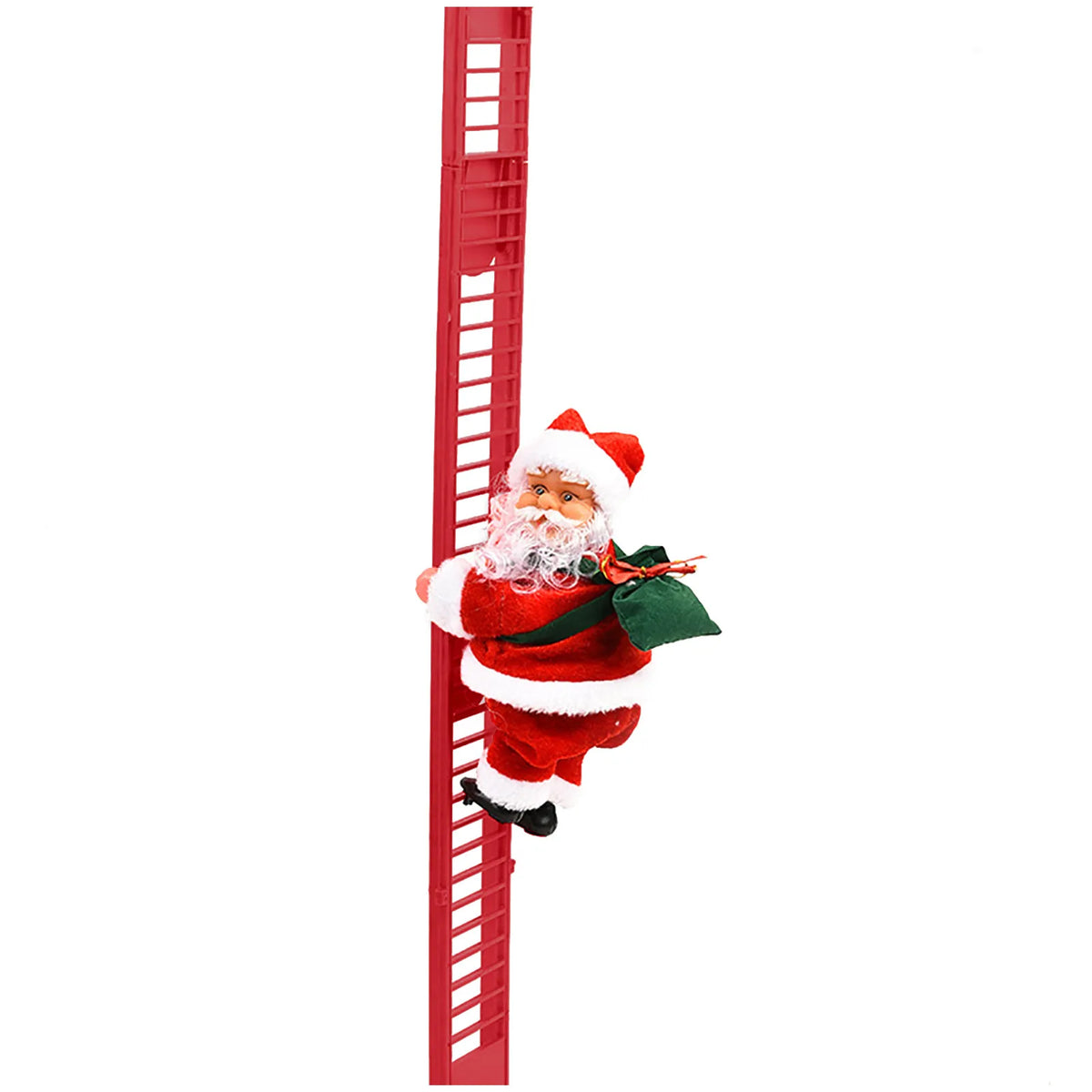 Electric Climbing Ladder Santa Claus - Musical LED Light Christmas Decor Ornament for Trees, Festive Hanging Holiday Decoration for Home & Party Displays