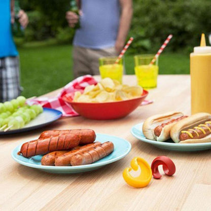 Silicone Hot Dog Slicer & Sausage Cutter – Innovative Barbecue Tool for Camping, Grilling & Perfectly Shaped Hot Dogs