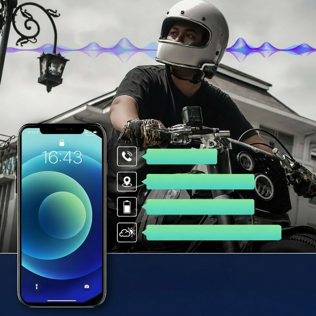 PRO Motorcycle Intercom – Bluetooth Helmet Headset with Video Recording, Wireless Communication and Hands-Free Riding Connectivity