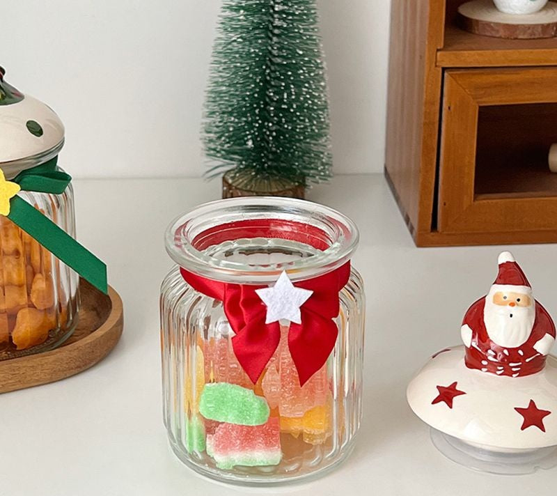 Christmas Glass Sealing Jar – Cute Santa Candy Storage Bottle for Snacks, Cookies & Holiday Treats, Decorative Kitchen Container for Xmas & New Year