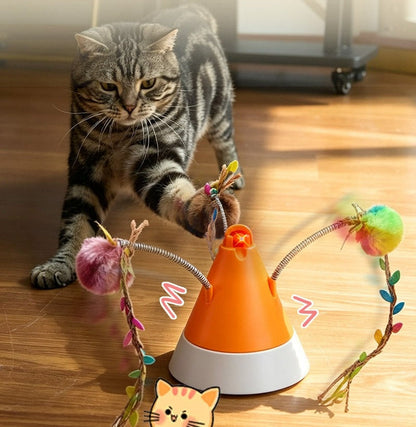 Interactive Cat Toy – 360° Rotating Laser and Simulated Meow Sound with Multiple Play Modes for Exercise, Stimulation and Indoor Entertainment