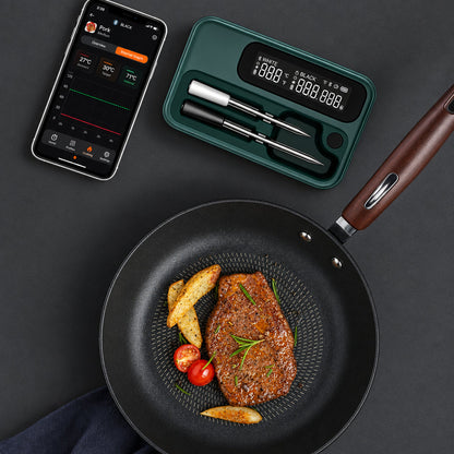 Wireless Bluetooth Meat Thermometer – Precision BBQ Temperature Gauge with Long and Short Probes for Beef, Grilling, Roasting and Everyday Cooking
