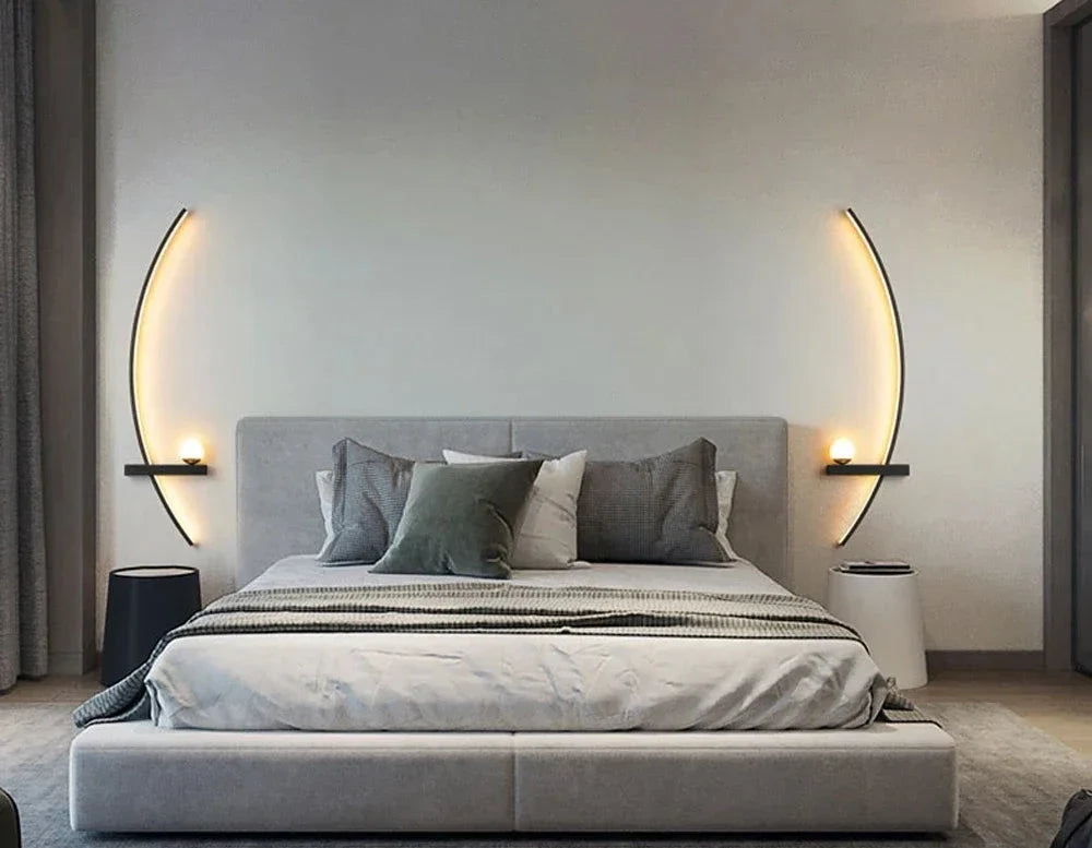 Modern LED Bedside Wall Lamp – Minimalist Art Sconce for Bedrooms, Reading Corners, Hotels and Stylish Contemporary Interior Lighting