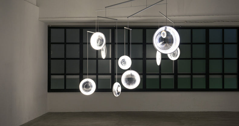 Yuji Okitsu LED Pendant Light – Round Clear Glass Designer Fixture for Hotels, Dining Rooms, Living Spaces and Modern Restaurant Interiors