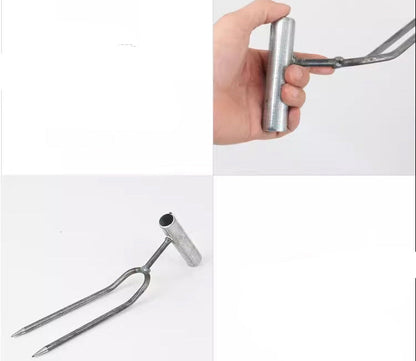 Adjustable Two-Teeth Garden Fork – Stainless Steel Hand Cultivator and Spade Tool for Digging, Loosening Soil, Weeding and Efficient Home Gardening