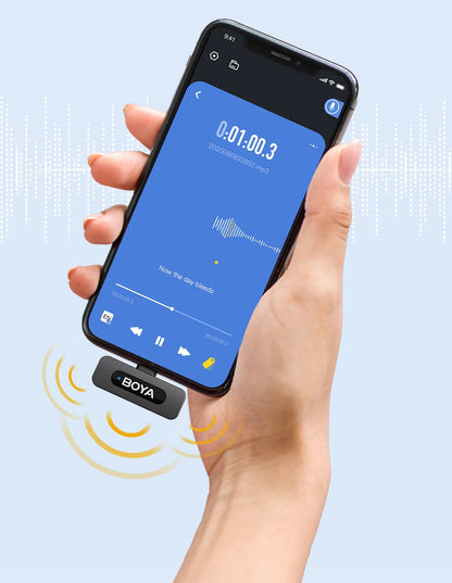 Wireless Lavalier Lapel Microphone – Rechargeable Noise-Cancelling Clip-On Mic for iPhone, Android, Camera, Live Streaming & Vlogging