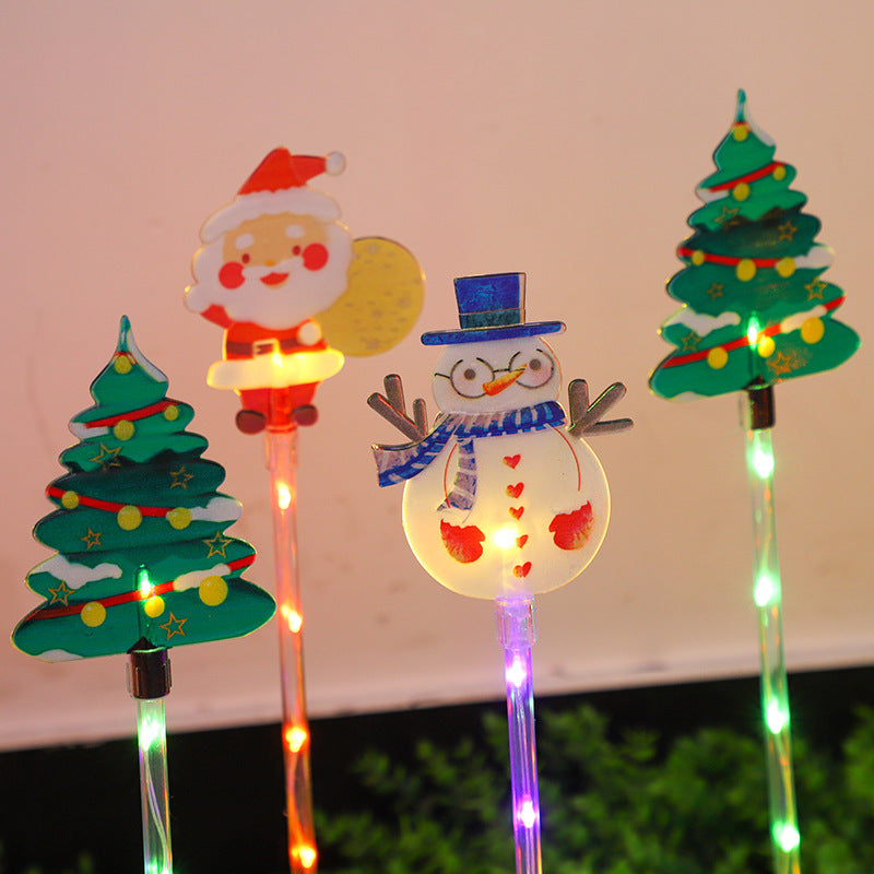 Solar Christmas Lawn Light Set – 6-Piece Santa & Reindeer Waterproof Garden Lamps for Festive Outdoor Holiday Decoration