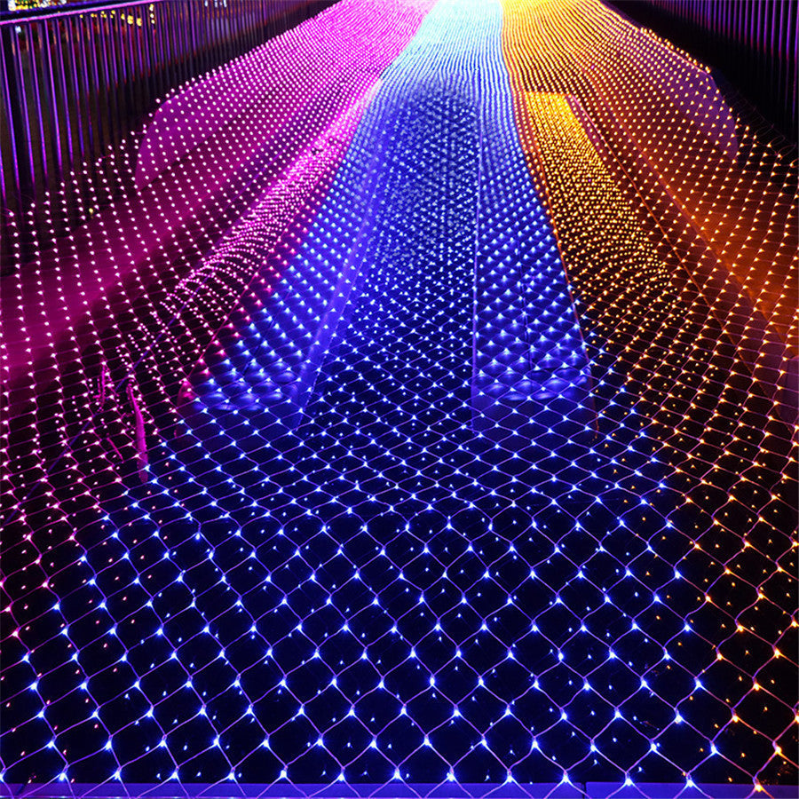 Outdoor LED Christmas Net Lights – 2×2m / 3×2m / 6×4m Mesh Fairy Curtain Garland for Garden, Wedding Backdrops & Holiday Parties