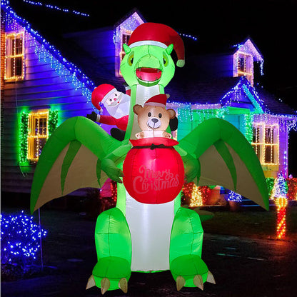 LED Inflatable Christmas Decorations - Holiday Plush Bears, Dinosaurs and Cocoa Cup Designs for Gardens, Malls and Outdoor Seasonal Celebration Displays