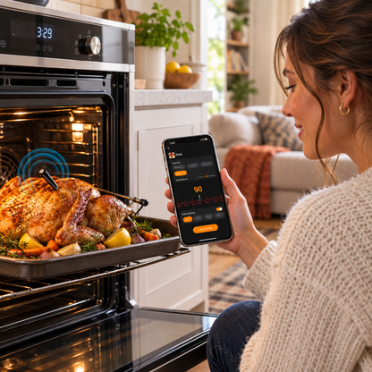 Wireless Bluetooth Meat Thermometer – Precision BBQ Temperature Gauge with Long and Short Probes for Beef, Grilling, Roasting and Everyday Cooking
