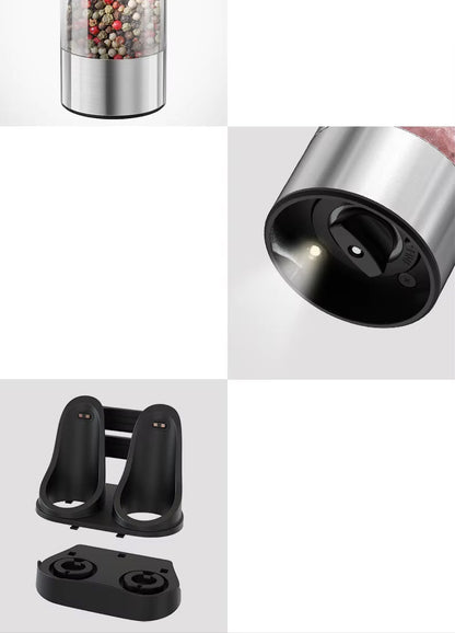 USB Electric Salt and Pepper Grinder – Rechargeable Adjustable Spice Mill Set with Large Capacity for Everyday Cooking