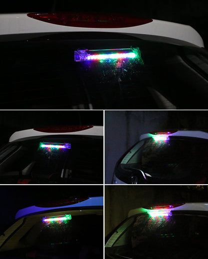 Solar-Powered Colorful Car Window Strobe Light – Wireless LED Warning Lamp for Anti-Collision Safety and Stylish Decoration