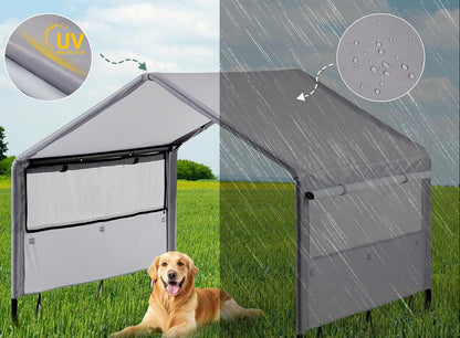 Waterproof Outdoor Dog Tent – Windowed Sunshade Cot Shelter for Comfortable Pet Rest, Camping, Backyard Lounging and Warm-Weather Adventures