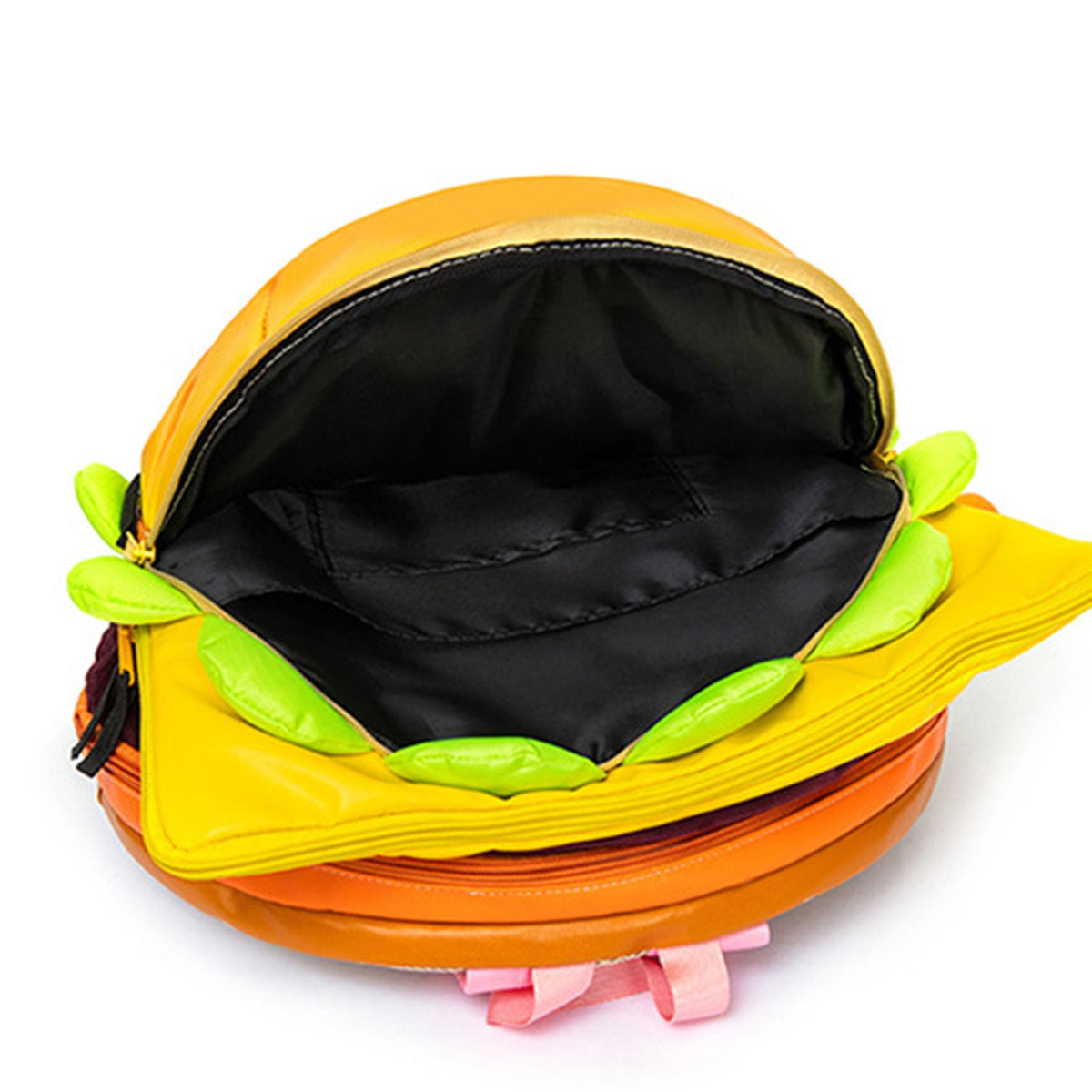 Cartoon Hamburger Backpack – Large-Capacity Cheeseburger Daypack with Shoulder Strap, Fashionable Travel Messenger Bag for School, Work & Outdoor Adventures