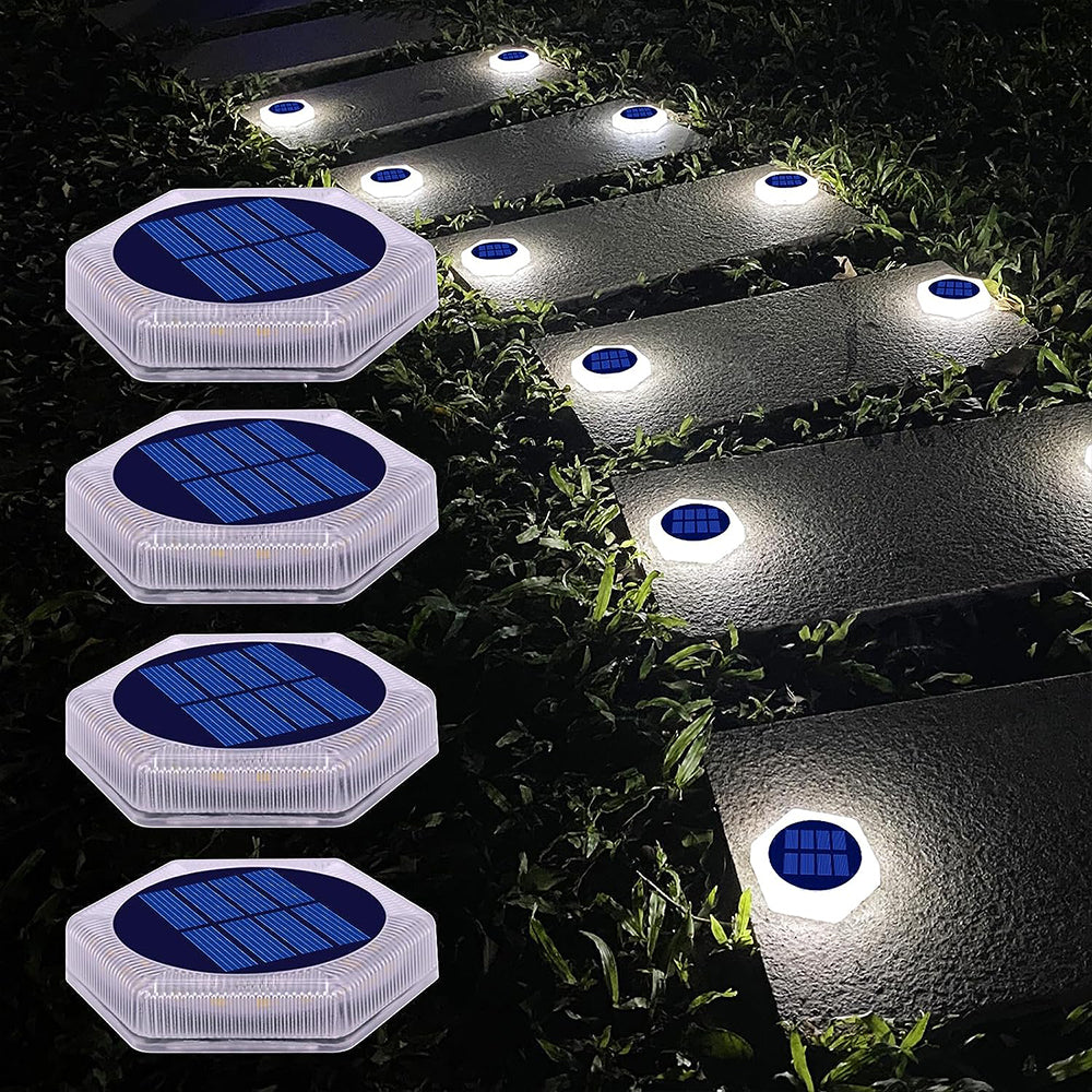 Solar Ground Light Waterproof – IP68 Heavy-Duty Waterproof LED Deck and Pathway Lamp for Driveways, Steps, Gardens and Outdoor Landscape Lighting