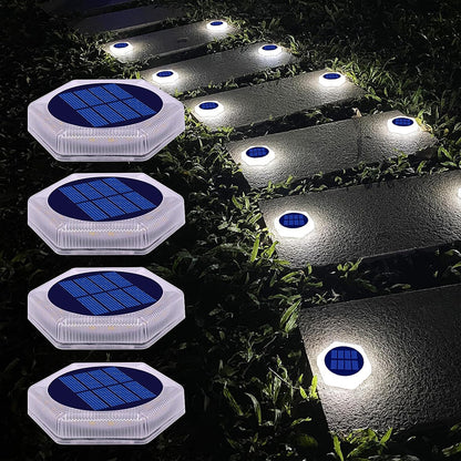 Solar Ground Light Waterproof – IP68 Heavy-Duty Waterproof LED Deck and Pathway Lamp for Driveways, Steps, Gardens and Outdoor Landscape Lighting