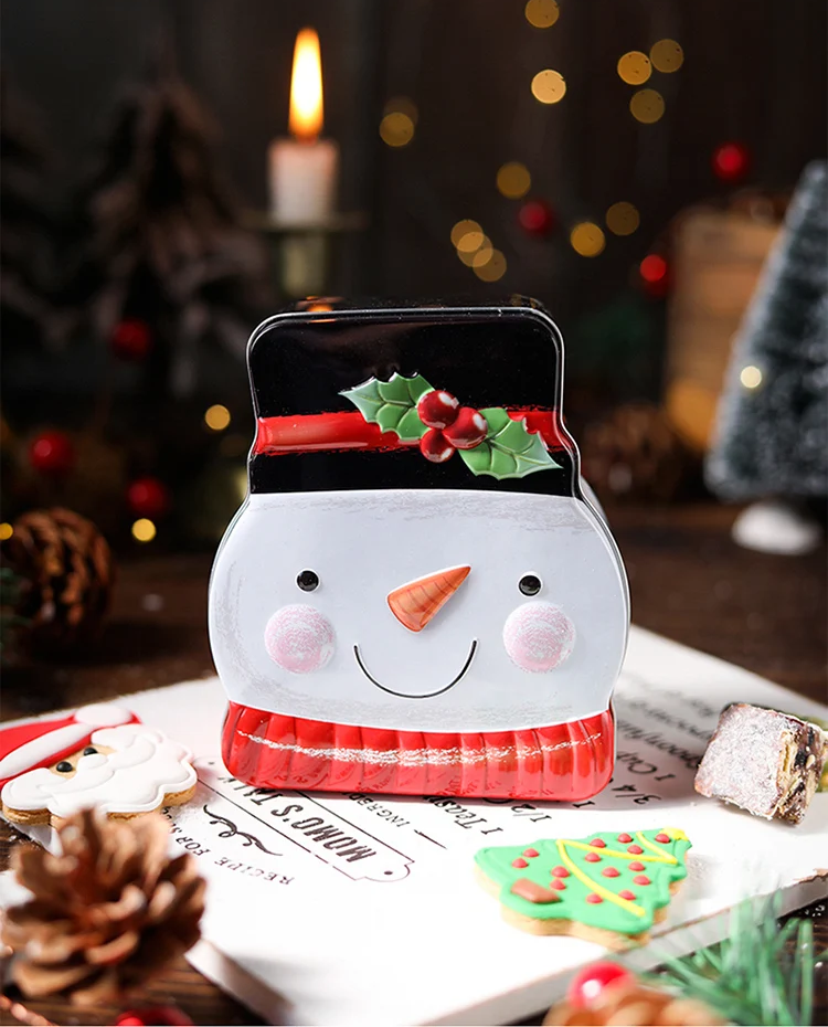 Christmas Gingerbread Iron Candy Boxes – Festive Holiday Storage Tins for Sweets, Gifts & Home Décor, Perfect for Xmas Parties, New Year & Navidad