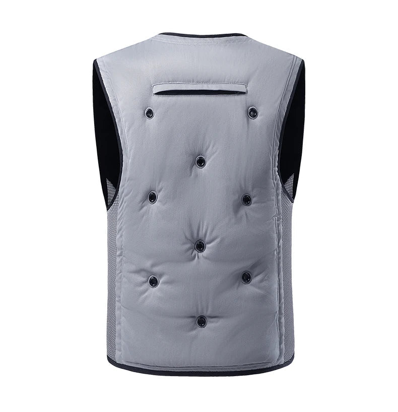 Ice-Cool -15°C Men’s Cooling Waistcoat – Sleeveless Physical Cooling Jacket for Summer Work, Fishing & Outdoor Activities, No Battery Required