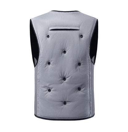 Ice-Cool -15°C Men’s Cooling Waistcoat – Sleeveless Physical Cooling Jacket for Summer Work, Fishing & Outdoor Activities, No Battery Required