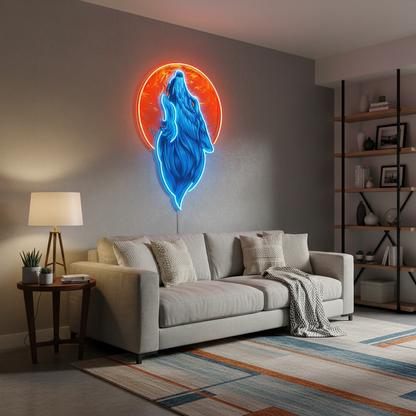 Blue Wolf Head Neon Sign – Cool Anime LED Wall Decor for Game Rooms, Bars, Clubs and Bedrooms with Personalized Gaming Style