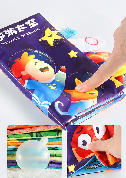 Baby Cloth Book –3D Soft Sensory Learning Toy for Infants with Interactive Pages, Early Development, Quiet Play and Tactile Exploration