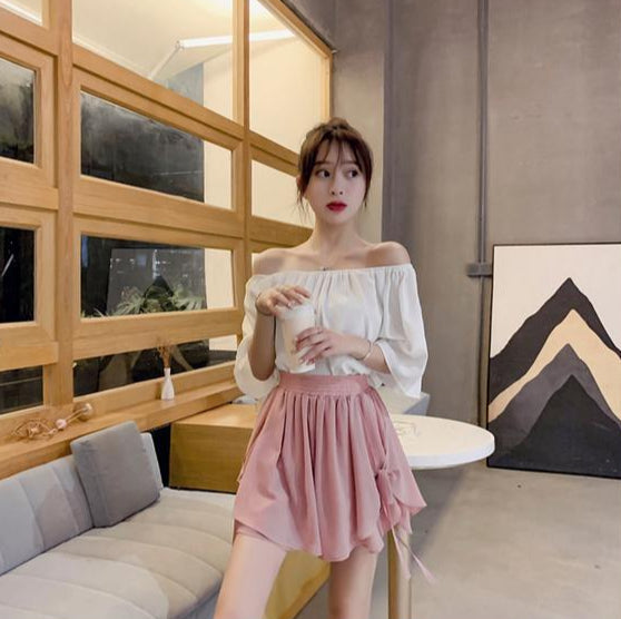 Korean Wide-Leg Chiffon Shorts – Women’s Elastic-Waist Baggy Summer Pants with Elegant Aesthetic Styling, Casual Comfort and Relaxed Everyday Fit