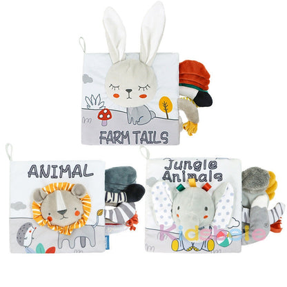 Crinkle Cloth Baby Book - Touch and Feel Sensory Learning Toy for Early Education, Stroller Play and Cognitive Growth