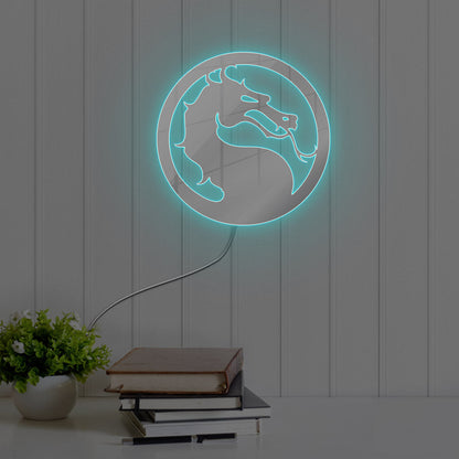 Evil Dragon Neon Sign – LED Gamer Wall Light with Fighting-Game Style for Game Rooms, Bedrooms and Gaming Setups with Dark Glow
