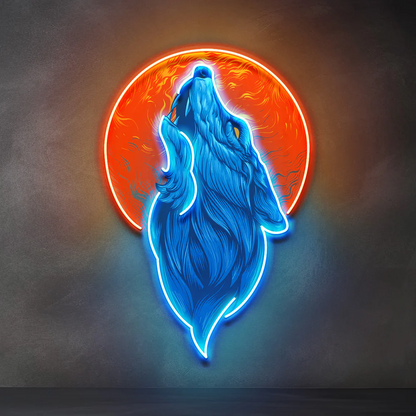 Blue Wolf Head Neon Sign – Cool Anime LED Wall Decor for Game Rooms, Bars, Clubs and Bedrooms with Personalized Gaming Style