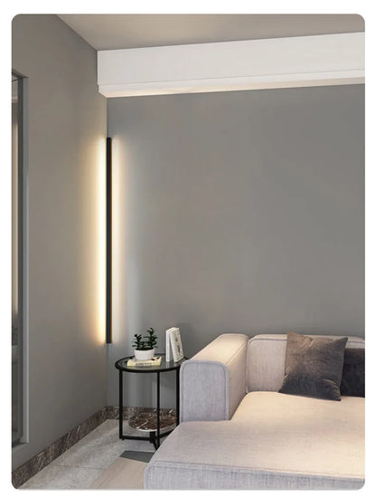 Modern Minimalist LED Wall Lamp – Luxury Long Strip Light for Bedrooms, Living Rooms, Bedside Areas, Hallways and Sofa Background Lighting